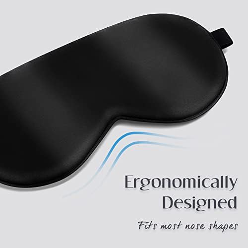 Black mulberry silk adjustable eye mask — photo 4