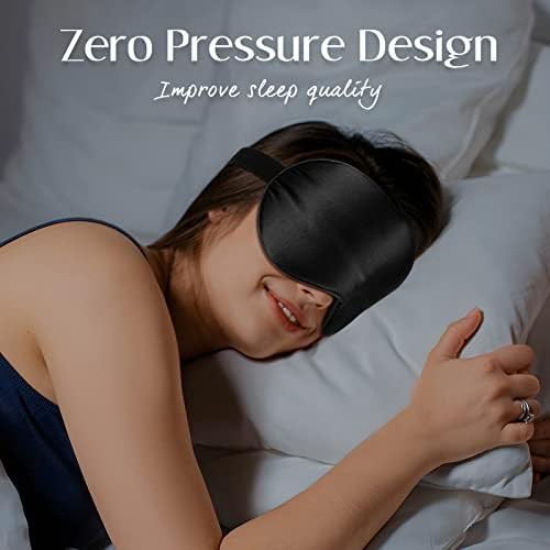 Black mulberry silk adjustable eye mask — photo 5