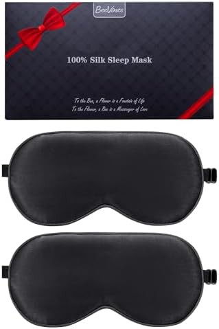 Mulberry silk blackout masks in black