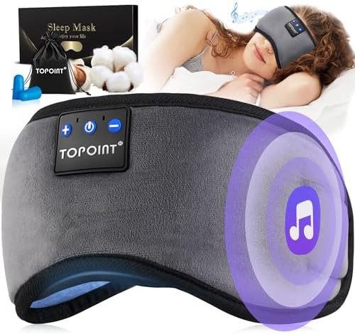 Mens blackout mask with wireless audio speakers