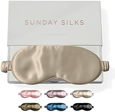 Mulberry silk blackout mask in nude champagne