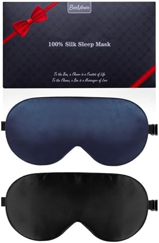Mulberry silk masks in black and blue