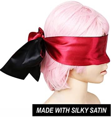 Red satin blindfold sleep mask — photo 4