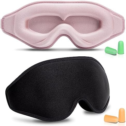 Contoured blackout sleep mask two pack