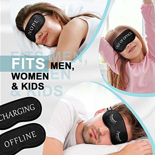 Bulk pack of black adjustable sleep masks — photo 3