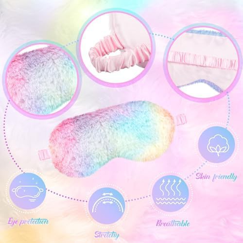 Fuzzy plush rainbow tie dye masks — photo 4