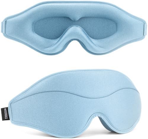 Light blue 3D contoured sleeping mask