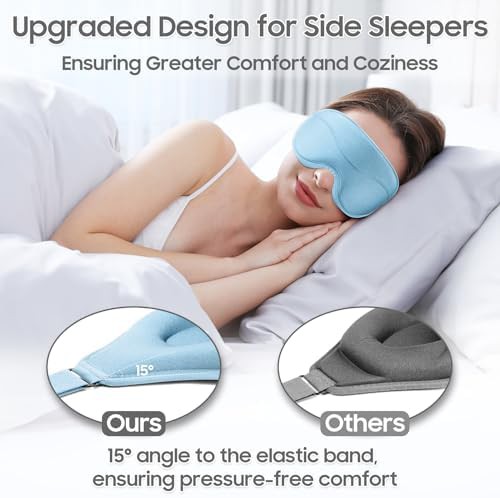 Light blue 3D contoured sleeping mask — photo 3