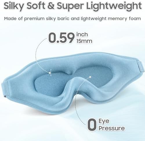 Light blue 3D contoured sleeping mask — photo 4