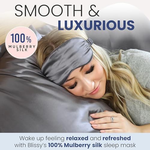Grey mulberry silk luxury blackout mask — photo 5