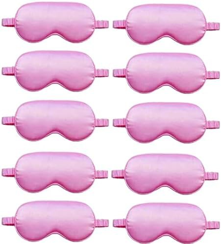 Pink silk sleep masks ten pack