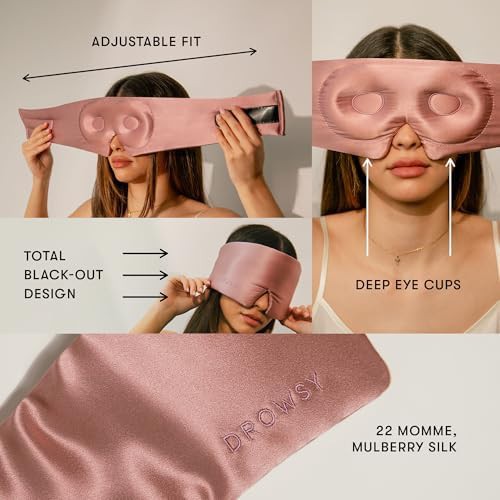 Eyelash protecting silk mask in damask rose — photo 4