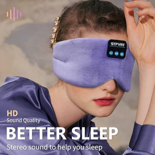 Lilac bluetooth headphone eye mask — photo 4