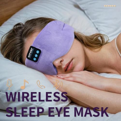 Lilac bluetooth headphone eye mask — photo 5