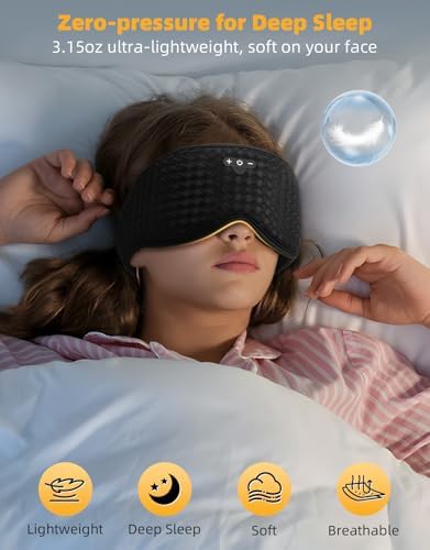 Black 3D sleep mask with headphones — photo 4