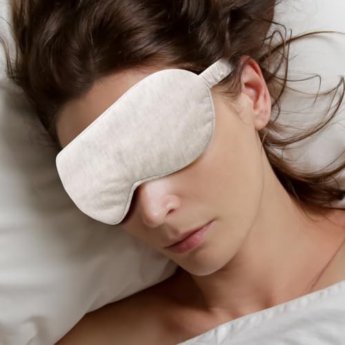 Beige organic cotton lightweight travel mask — photo 3