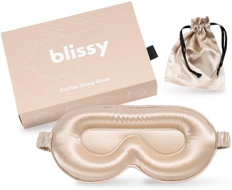 Champagne silk profile mask for side sleepers