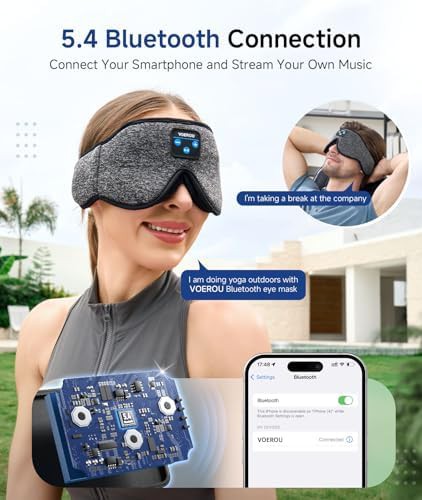 Wireless Bluetooth headphones blackout sleep mask — photo 4