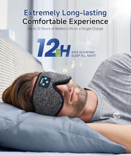 Wireless Bluetooth headphones blackout sleep mask — photo 5