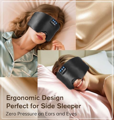 Luxury black silk bluetooth sleep mask — photo 4