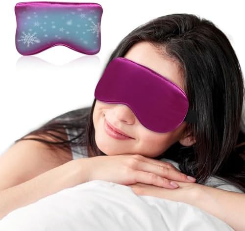 Cooling silk mask for migraine relief