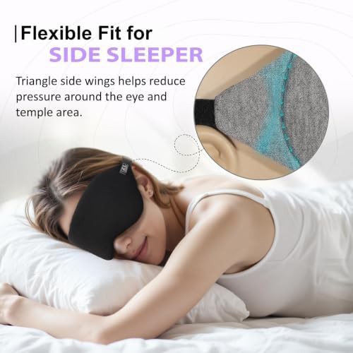 Black cotton mask for side sleepers — photo 4