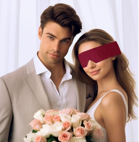 Satin sleep masks in black and burgundy — photo 5