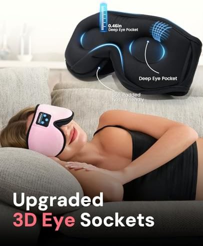 Bluetooth headphones 3D blackout sleep mask — photo 5