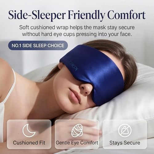 Blue mulberry silk side sleeper mask — photo 4