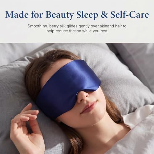 Blue mulberry silk side sleeper mask — photo 5