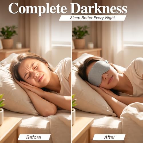 Grey soft cotton adjustable sleep mask — photo 4