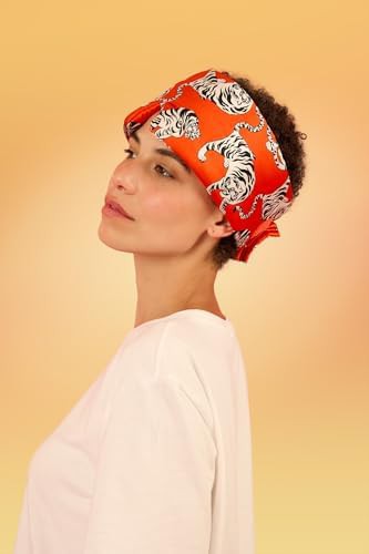 Red tiger print mulberry silk eye mask — photo 5