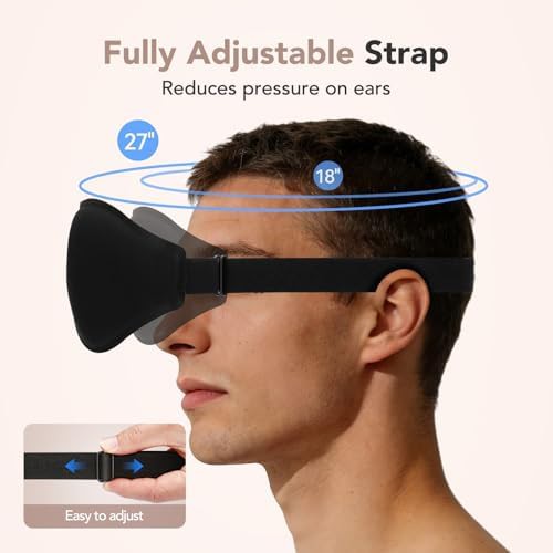 Black 3D contoured side sleeper mask — photo 4