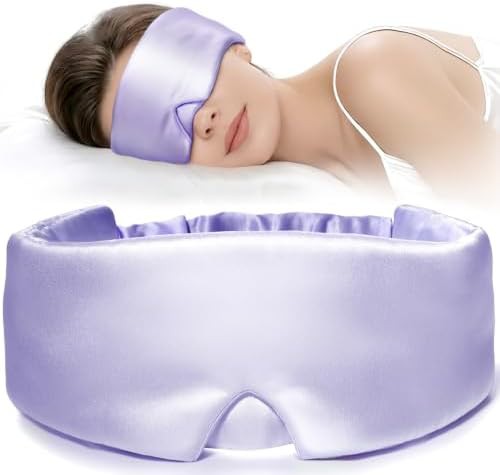 Purple mulberry silk travel eye mask