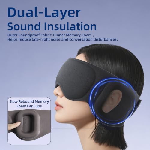 Weighted blackout mask with sleep ear muffs — photo 5