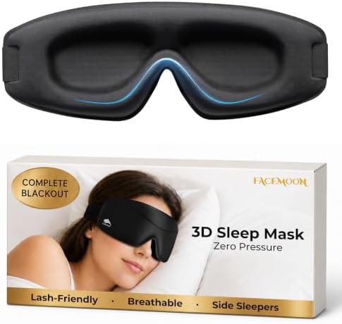 Black 3D blackout sleep mask