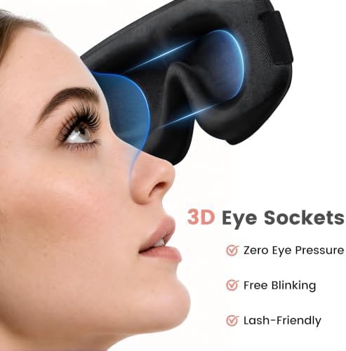 Black 3D blackout sleep mask — photo 3