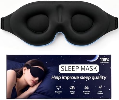 Contoured 3D blackout mask for side sleepers