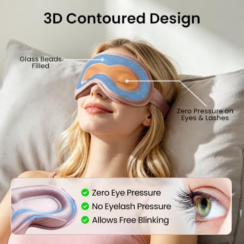 Pink weighted 3D blackout sleep mask — photo 3