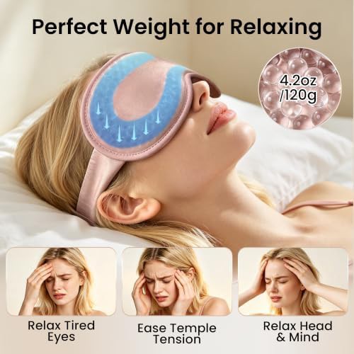 Pink weighted 3D blackout sleep mask — photo 4