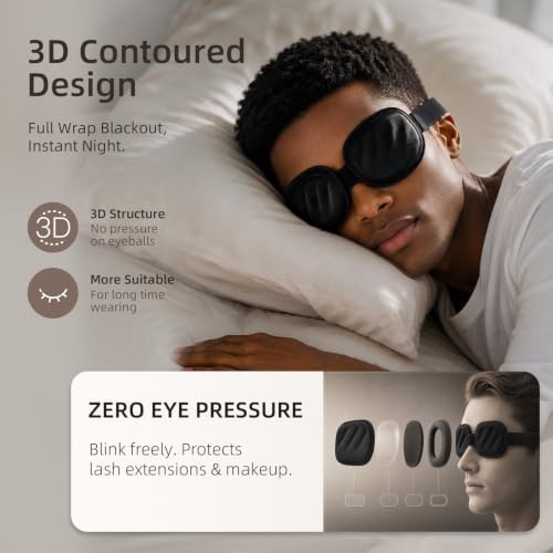 Mens 3D blackout travel sleep mask — photo 5