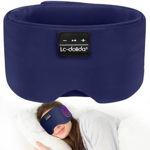 Navy ice silk bluetooth travel mask