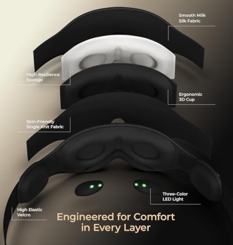 Black bluetooth sleep mask with colored lights — photo 5