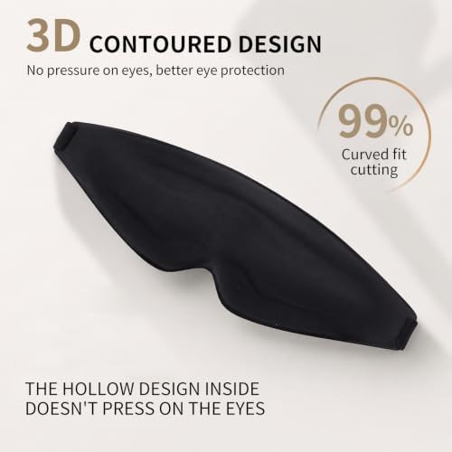 Midnight black 3D contoured memory foam mask — photo 3